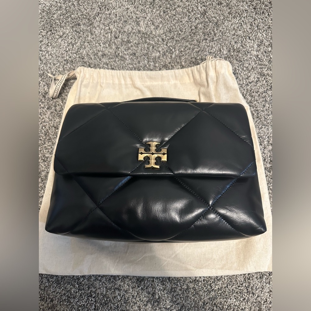 Tory Burch Black Quilted Leather Shoulder Bag with Gold Chain - Picture 9 of 15